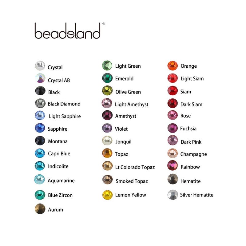 BEADSLAND خرز لاند كريستال هوت فيكس رينستون، حجر مقطوع بالآلة 1440 قطعة/عبوة (زفير، SS10/3 مم) - Image 3